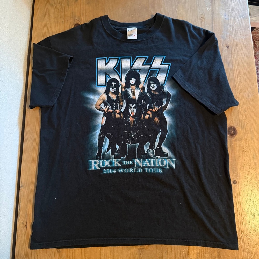 Vintage KISS Rock the Nation 2004 World Tour Shirt Mens XL Band Tee